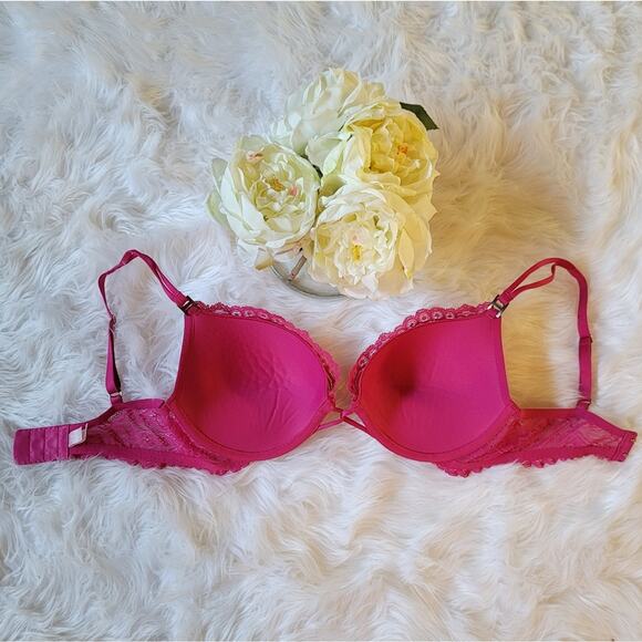 Bundle Victoria's Secret Very Sexy Bra, 34D Lace Padded Push-Up, VString Pink - Picture 5 of 14